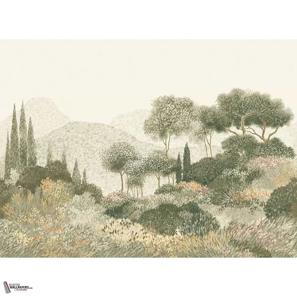 Maquis Corse behang-Casamance-wallpaper-tapete-Kaki/Poudre-Set-Selected-Wallpapers-Interiors
