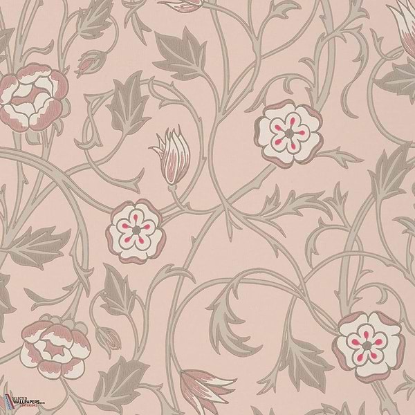 May's Tulip wallpaper-Little Greene-Castell Pink-Roll-Selected Wallpapers-Interiors