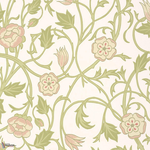 May's Tulip wallpaper-Little Greene-Clay-Roll-Selected Wallpapers-Interiors