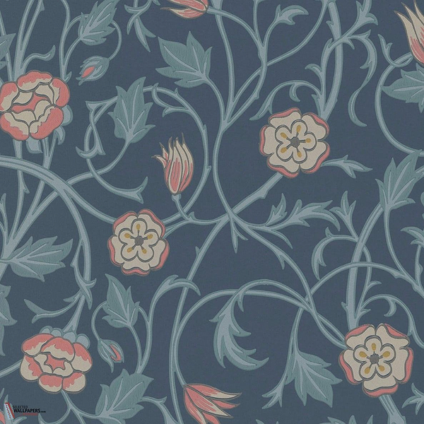 May's Tulip wallpaper-Little Greene-Hicks' Blue-Roll-Selected Wallpapers-Interiors