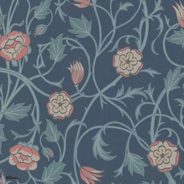 May's Tulip wallpaper-Little Greene-Hicks' Blue-Roll-Selected Wallpapers-Interiors