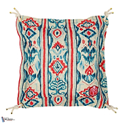 Mediterraneo Ikat Kussen-Kussen-Mind the Gap-Kissen-Cushion-White & Indigo-50 x 50 cm-Selected Interiors
