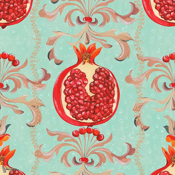 Melagranata-Mind the Gap-behang-tapete-wallpaper-Azzurro-300 cm (standaard)-Selected-Wallpapers-Interiors