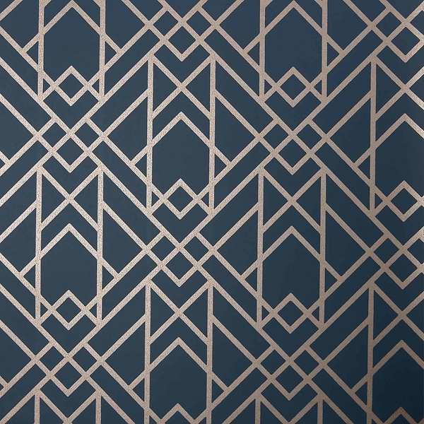 Metro Tapete in Midnight van 1838 wallcoverings