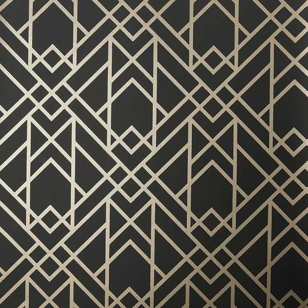 Metro wallpaper in Jet van 1838 wallcoverings