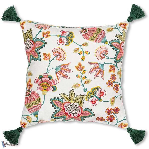 Midsummer Floral Kussen-Kussen-Mind the Gap-Kissen-Cushion-Turquoise/Taupe-50 x 50 cm-Selected Interiors