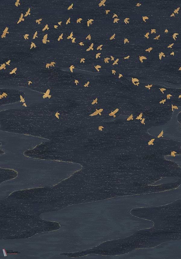 Migration behang-Casamance-wallpaper-tapete-Marine/Dore-Set-Selected-Wallpapers-Interiors