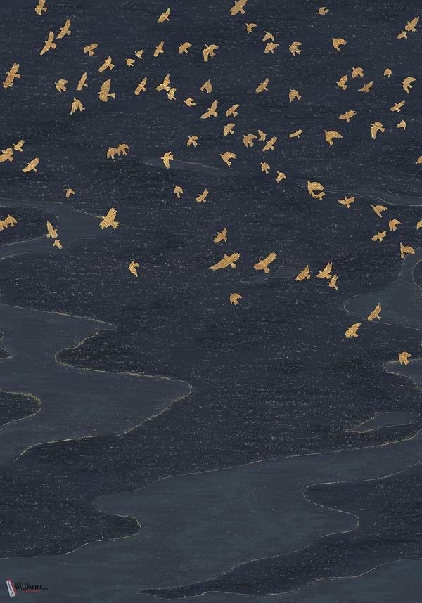 Migration behang-Casamance-wallpaper-tapete-Marine/Dore-Set-Selected-Wallpapers-Interiors