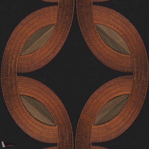 Mimbeau behang-Casamance-Noir Cuivre-Meter (M1)-Selected Wallpapers-Interiors