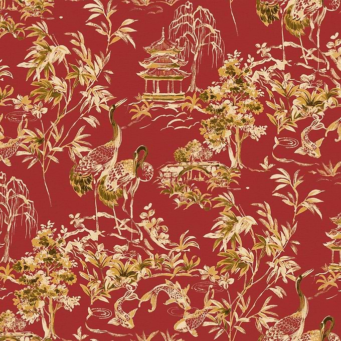 Ming Pagoda-Coordonne-behang-tapete-wallpaper-Ruby-Non Woven-Selected-Wallpapers-Interiors