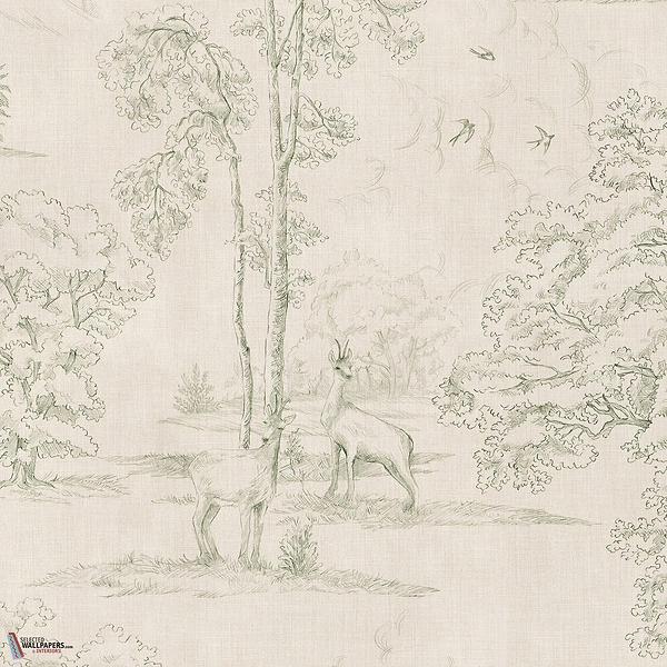 Montfort Mural behang-Sandberg-Olive Green-Mattic-M2-Selected Wallpapers-Interiors