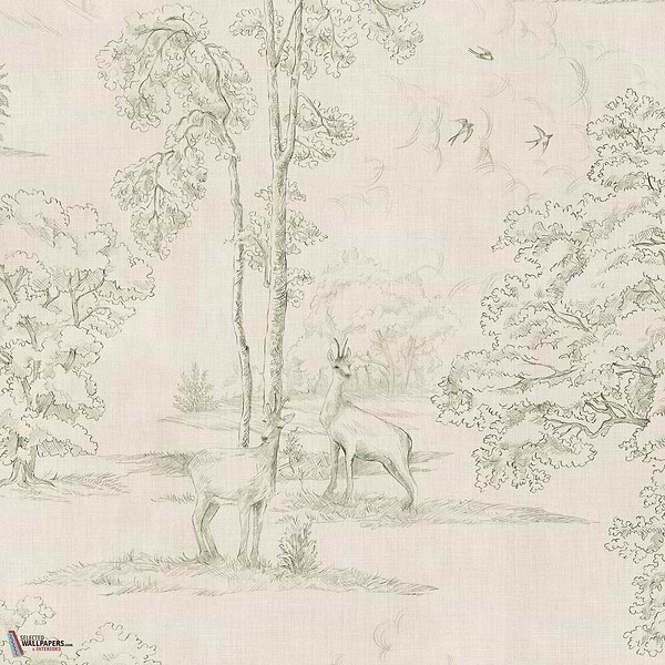 Montfort Mural wallpaper-Sandberg-Olive Green-Mattic-M2-Selected Wallpapers-Interiors