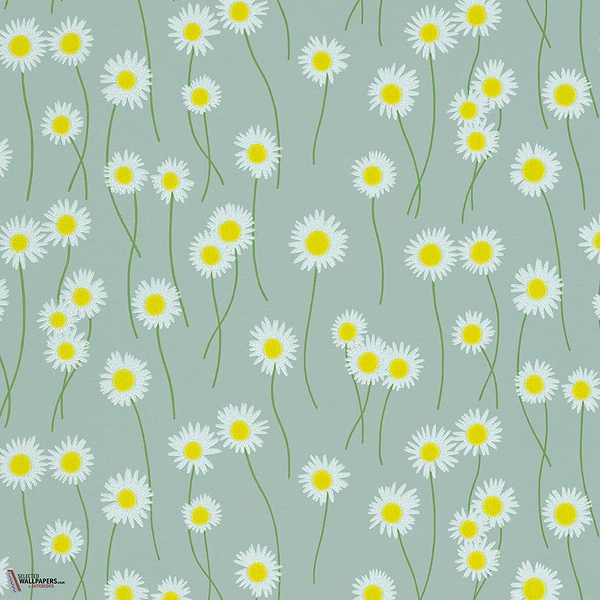 Moon Daisies behang-Little Greene-Celestial Blue-Rol-Selected Wallpapers-Interiors