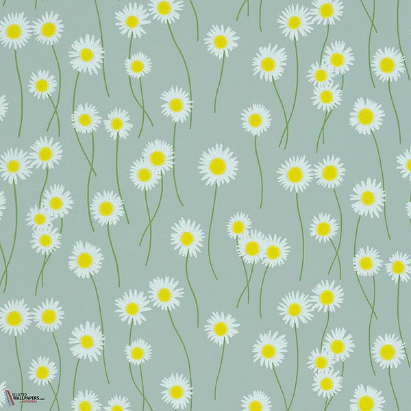 Moon Daisies wallpaper-Little Greene-Celestial Blue-Roll-Selected Wallpapers-Interiors
