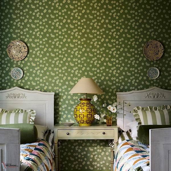 Moon Daisies behang-Little Greene-Selected Wallpapers-Interiors