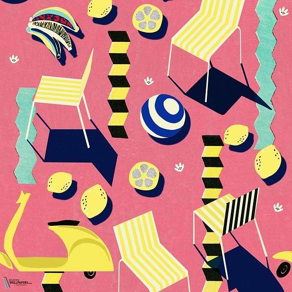 Moto Bello-Mind the Gap-behang-tapete-wallpaper-Pink-300 cm (standaard)-Selected-Wallpapers-Interiors