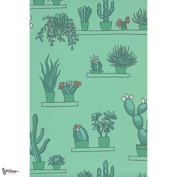 Mr Straw’s Greenhouse behang-Little Greene-Green Verditer-Rol-Selected Wallpapers-Interiors