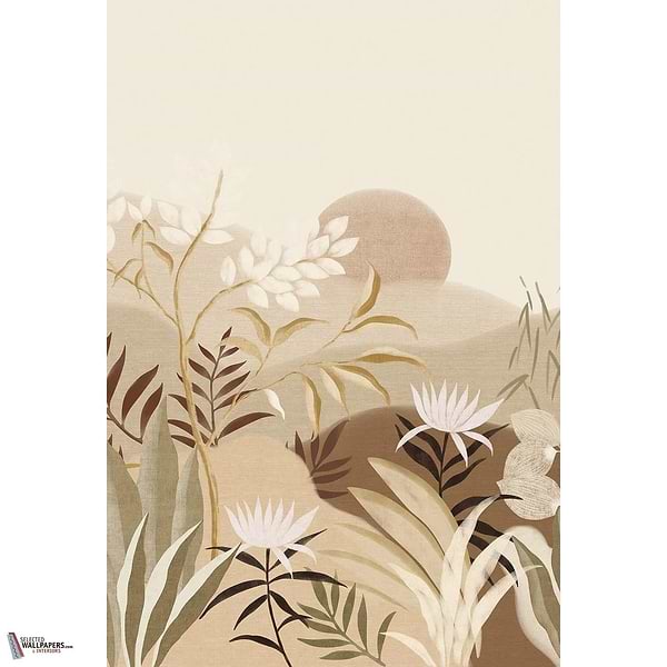 Neloe behang-Casamance-Sable/Kaki-Set-Selected Wallpapers-Interiors