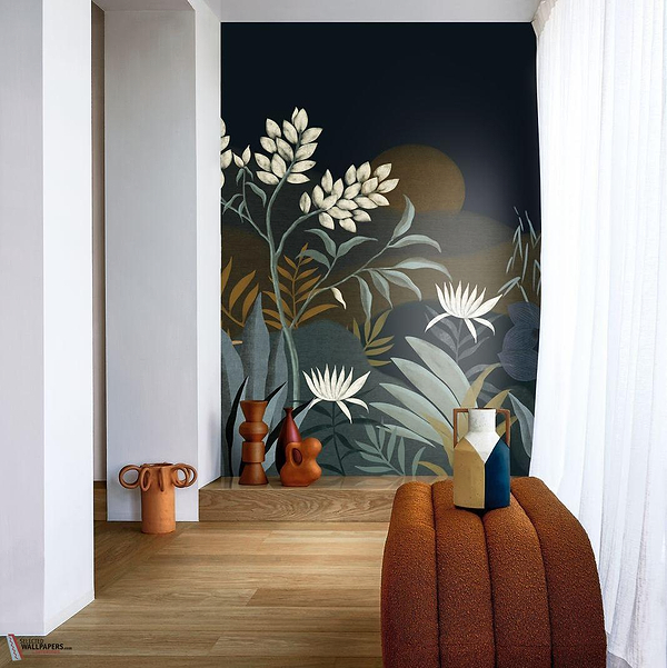 Neloe behang-Casamance-Selected Wallpapers-Interiors