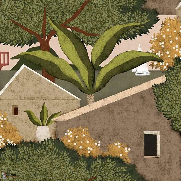 Nopoló behang-Coordonne-Cactus-Rol-Selected Wallpapers-Interiors