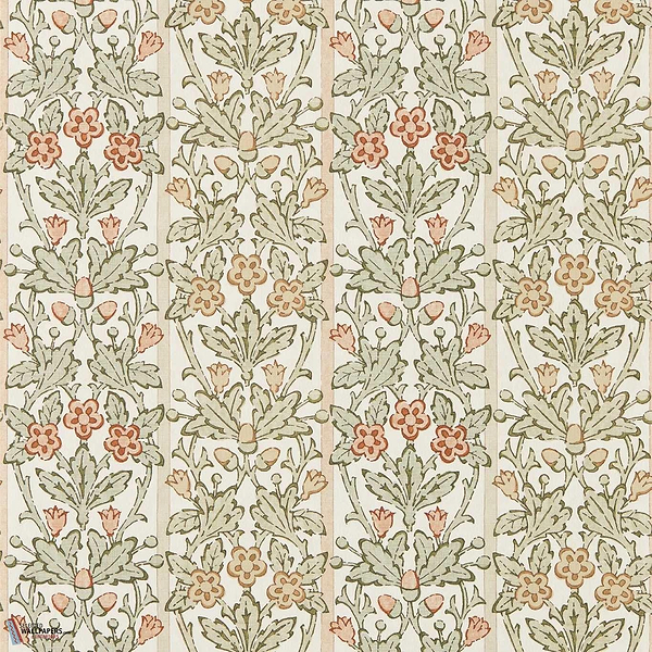 Oak & Blossom behang-Morris & Co-Chestnut/Primrose-Rol-Selected Wallpapers-Interiors