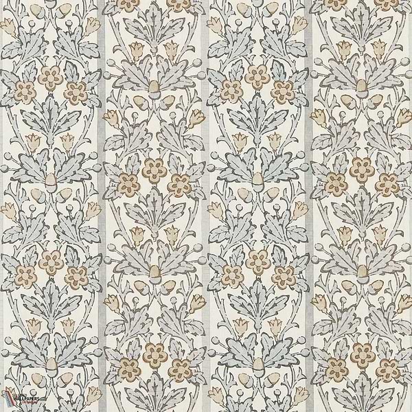 Oak & Blossom behang-Morris & Co-Mineral Blue/Linen-Rol-Selected Wallpapers-Interiors