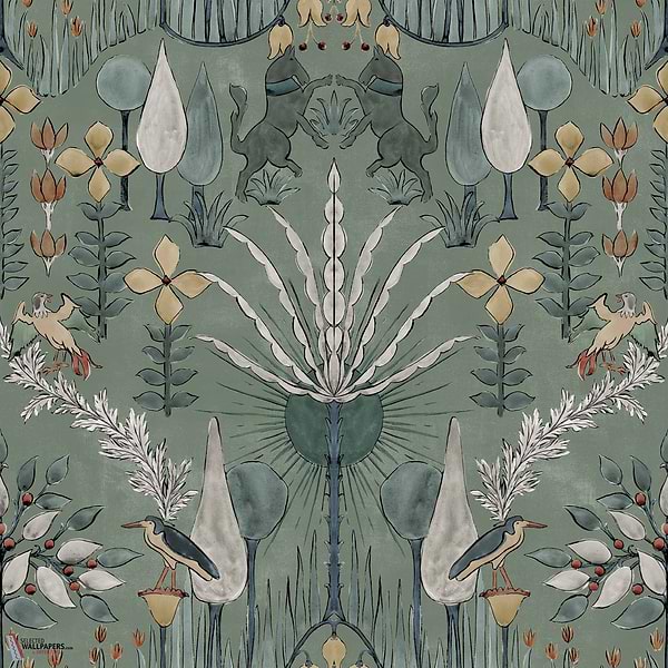 Oasis Villa behang-Coordonne-wallpaper-tapete-Celadon-Rol-Selected-Wallpapers-Interiors
