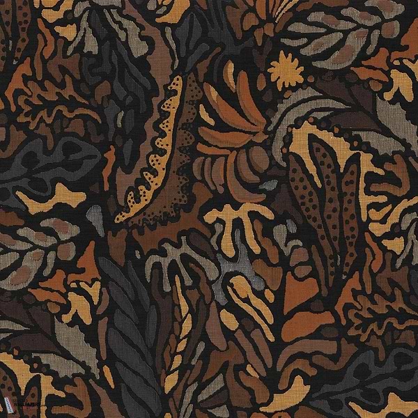 Pae stof-Casamance-Noir ocre-Meter (M1)-Selected Wallpapers-Interiors