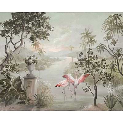 Paisaje Con Flamencos wallpaper in Nuevo Mundo van Coordonne