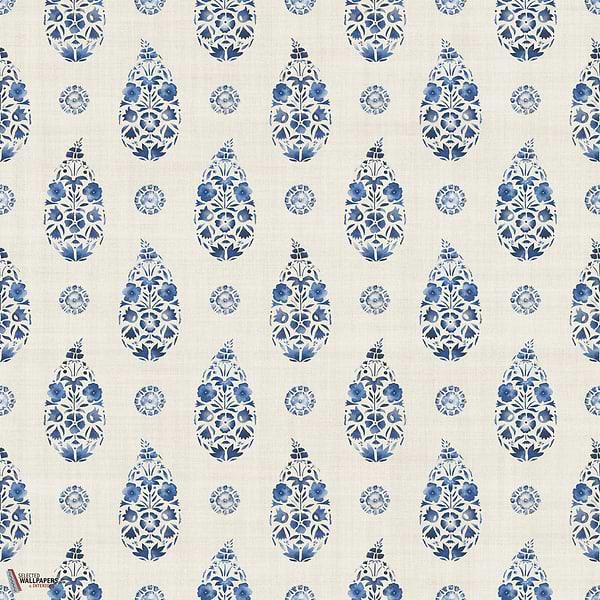 Paisley behang-Coordonne-Blue-Non Woven-Rol-Selected Wallpapers-Interiors