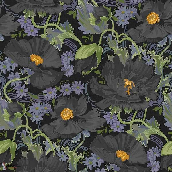 Papavera behang-House of Hackney-wallpaper-tapete-Noir-200 cm-Selected-Wallpapers-Interiors