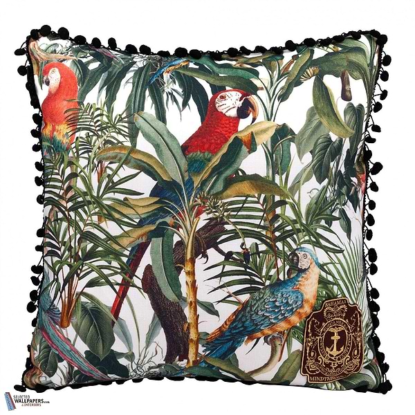 Parrots of Brasil Linen Kussen-Kussen-Mind the Gap-Kissen-Cushion-Red/Green/White-50 x 50 cm-Selected Interiors