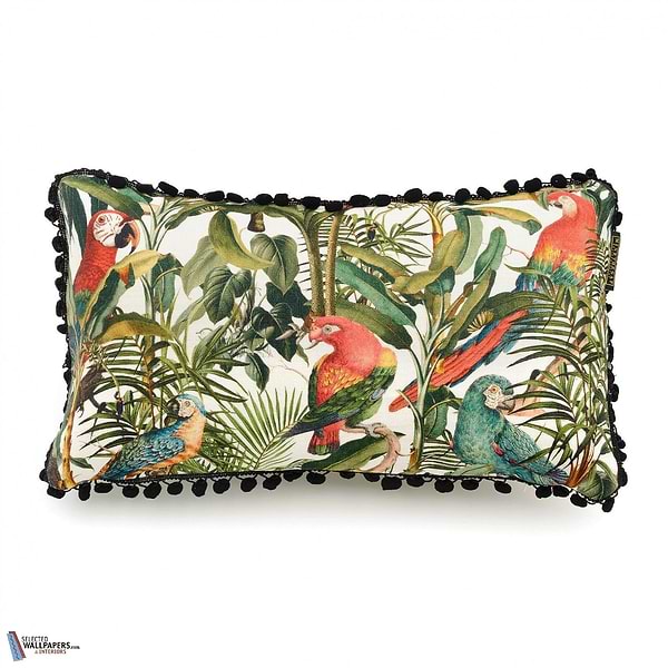 Parrots of Brasil Linen Kussen-Kussen-Mind the Gap-Kissen-Cushion-Red/Green/White-50 x 30 cm-Selected Interiors