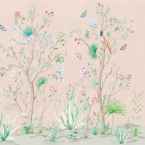 Peonies-Coordonne-behang-tapete-wallpaper-Rose-Non Woven-Selected-Wallpapers-Interiors