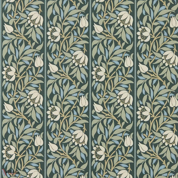 Peony Trellis behang-Morris & Co-Bayleaf/Slate-Rol-Selected Wallpapers-Interiors