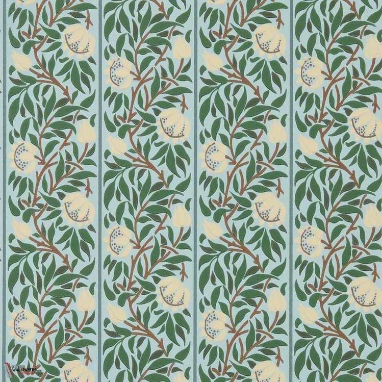 Peony Trellis behang-Morris & Co-Soft Blue/Nettle-Rol-Selected Wallpapers-Interiors
