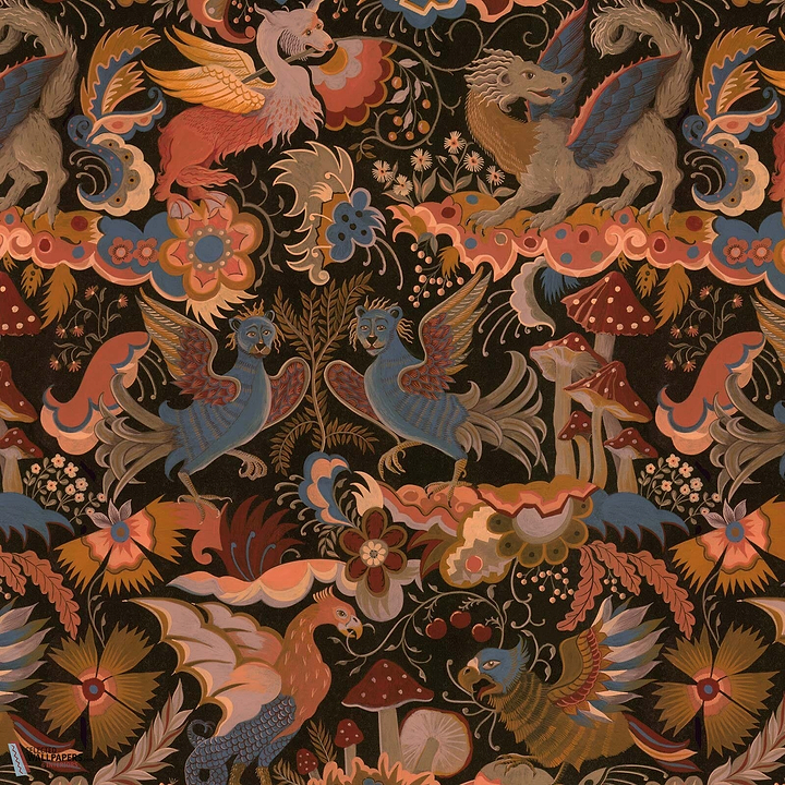 Phantasia Velvet stof-House of Hackney-fabric-Selenite Orange-Meter (M1)-Selected-Wallpapers-Interiors