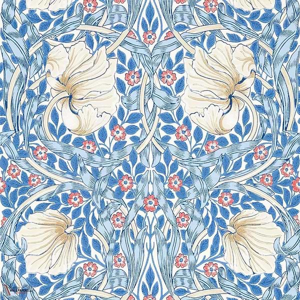 Pimpernel-wallpaper-Morris & Co-Woad-Roll-Selected-Wallpapers-Interiors