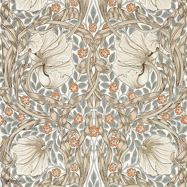 Pimpernel behang-Behang-Morris & Co-Linen/Coral-Rol-Selected Wallpapers &amp; Interiors
