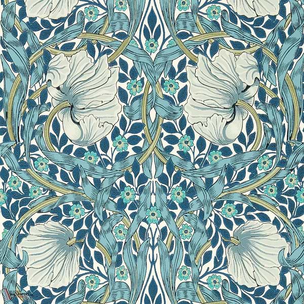 Pimpernel wallpaper-Wallpaper-Morris & Co-Cobalt/Mineral-Roll-Selected Wallpapers & Interiors