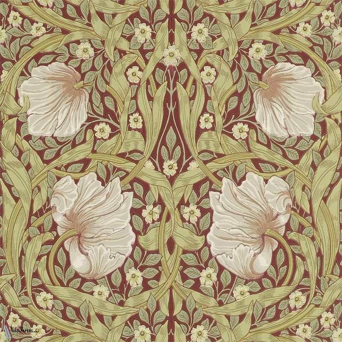 Pimpernel-behang-tapete-wallpaper-Morris & Co-Brick/Olive-Rol-Selected-Wallpapers-Interiors