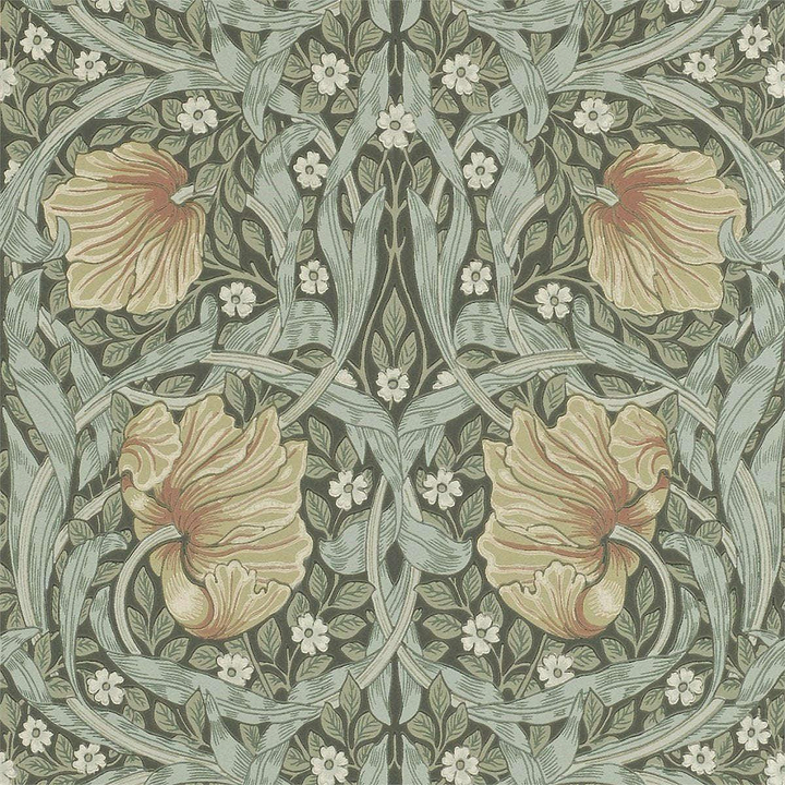 Pimpernel-behang-tapete-wallpaper-Morris & Co-Bayleaf/Manilla-Rol-Selected-Wallpapers-Interiors