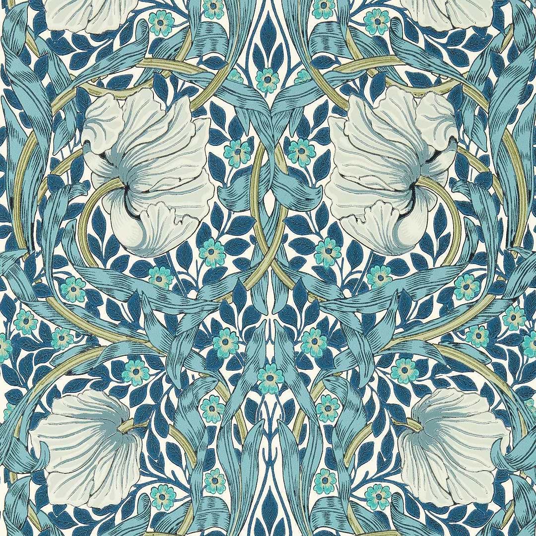 Pimpernel behang-Behang-Morris & Co-Cobalt/Mineral-Rol-Selected Wallpapers &amp; Interiors