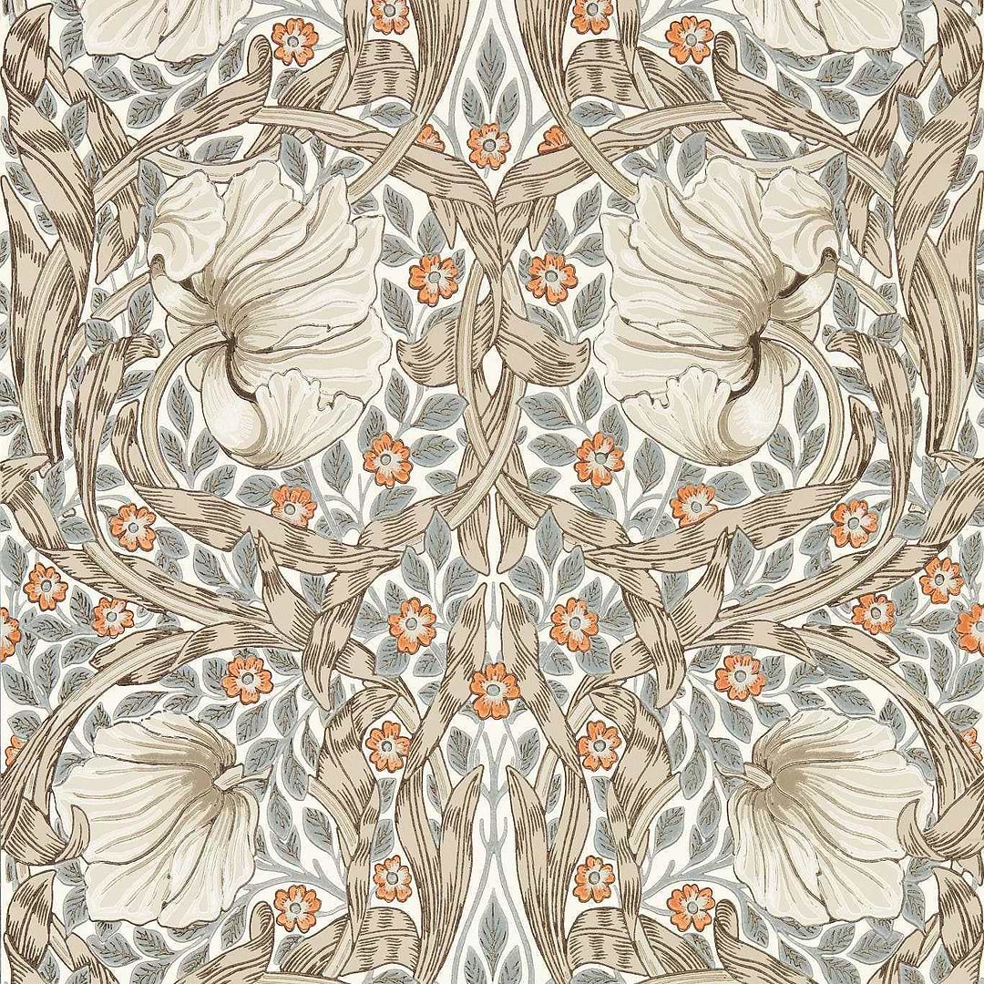 Pimpernel behang-Behang-Morris & Co-Linen/Coral-Rol-Selected Wallpapers &amp; Interiors