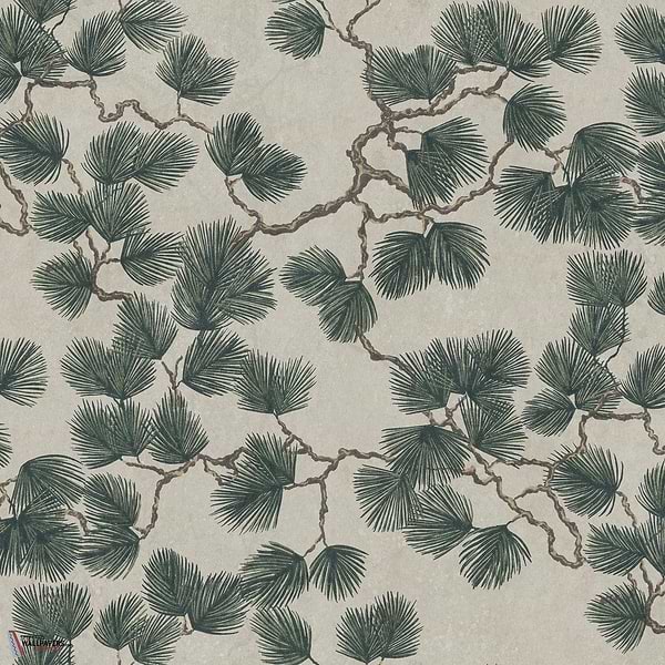 Pine mural behang-Sandberg-Green-Mattic-M2-Selected Wallpapers-Interiors