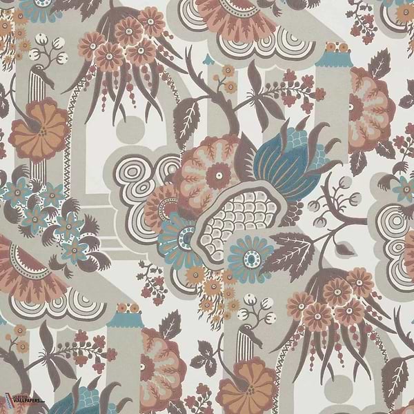 Pineapple Garden behang-1838 wallcoverings-Apricot-Rol-Selected Wallpapers-Interiors