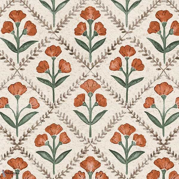 Poppy behang-Coordonne-Clay-Non Woven-Rol-Selected Wallpapers-Interiors