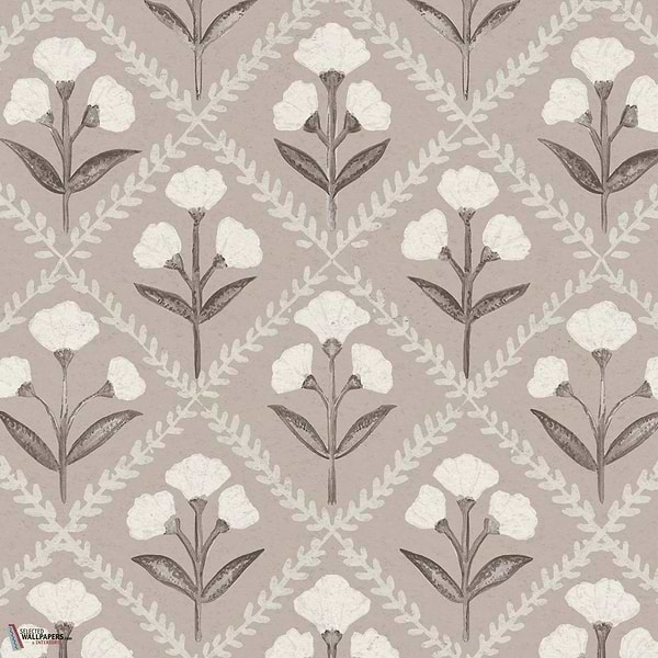 Poppy behang-Coordonne-Taupe-Non Woven-Rol-Selected Wallpapers-Interiors