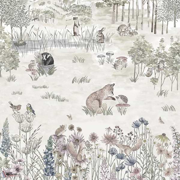 Potter's Woodland behang-Little Greene-Solstice-Set-Selected Wallpapers-Interiors
