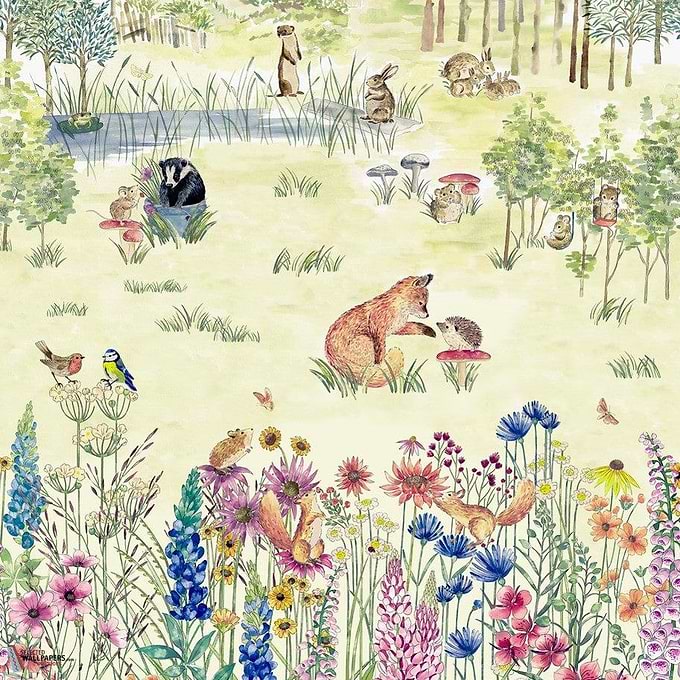 Potter's Woodland behang-Little Greene-Spring-Set-Selected Wallpapers-Interiors
